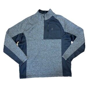 Spyder Quarter Zip Grey Black Pullover Mens XXL EUC Fleece Outdoor Jacket